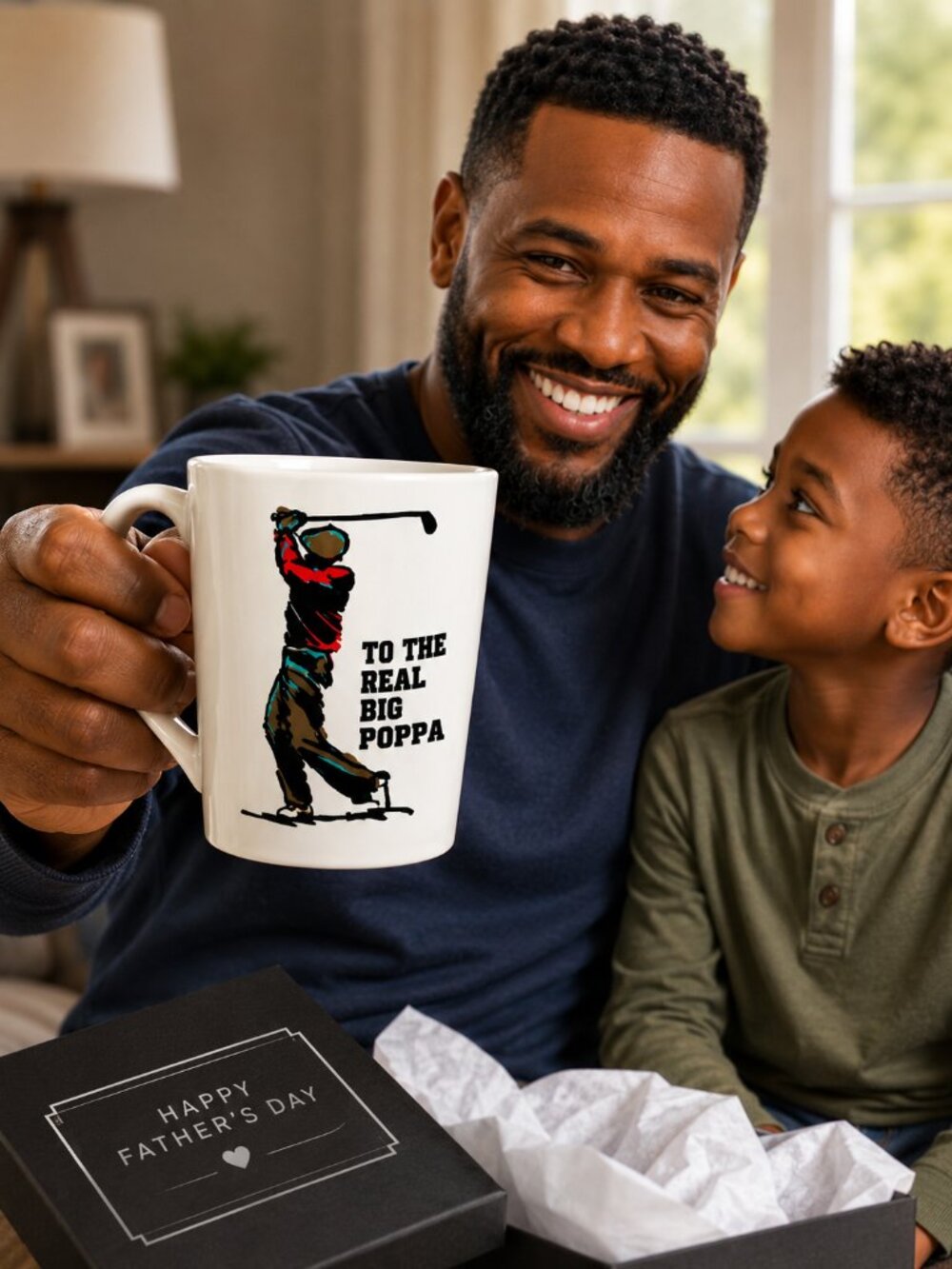 Golf Dad Mug | To The Real Big Poppa | Royal Norfolk 14oz | Father's Day Gift
